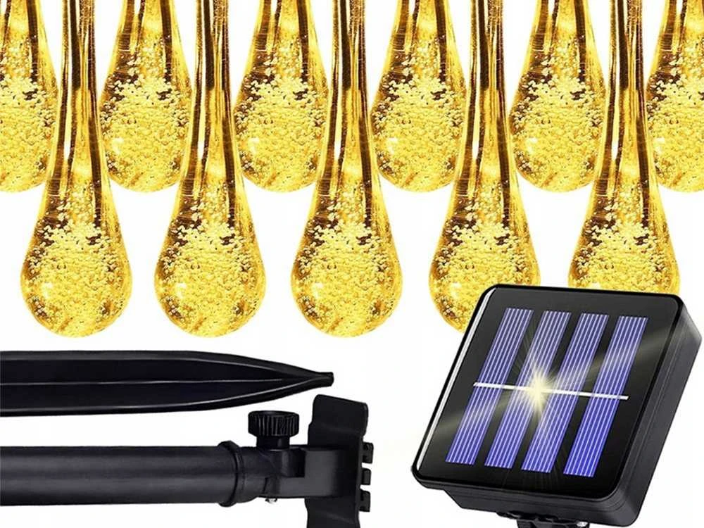Saulės energija maitinama girlianda su 20 LED lempučių