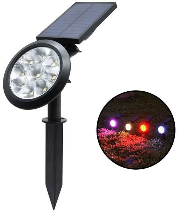 Saulės šviestuvas su RGB apšvietimu, IP55, 42 cm