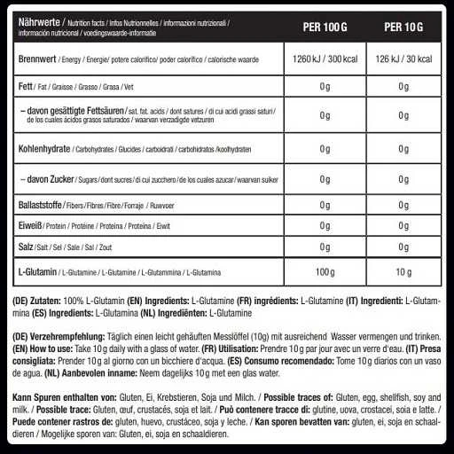 Sinob L-Glutamin 500g Pakuotė