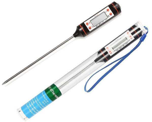 Virtuvinis termometras su LCD ekranu ir nerūdijančio plieno sonda