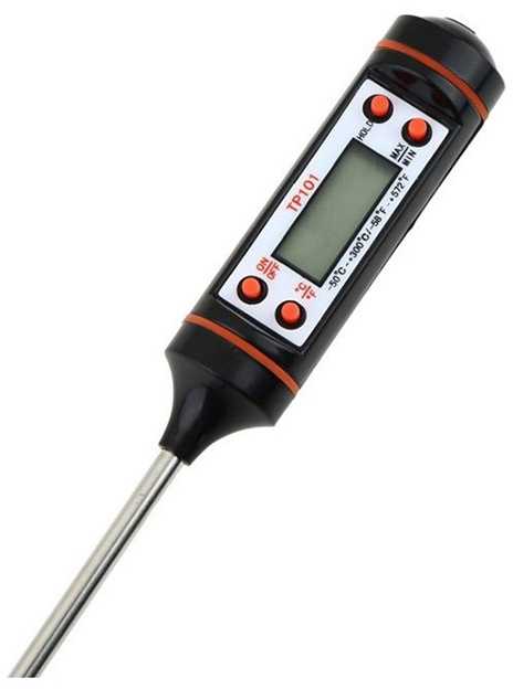 Virtuvinis termometras su LCD ekranu ir nerūdijančio plieno sonda