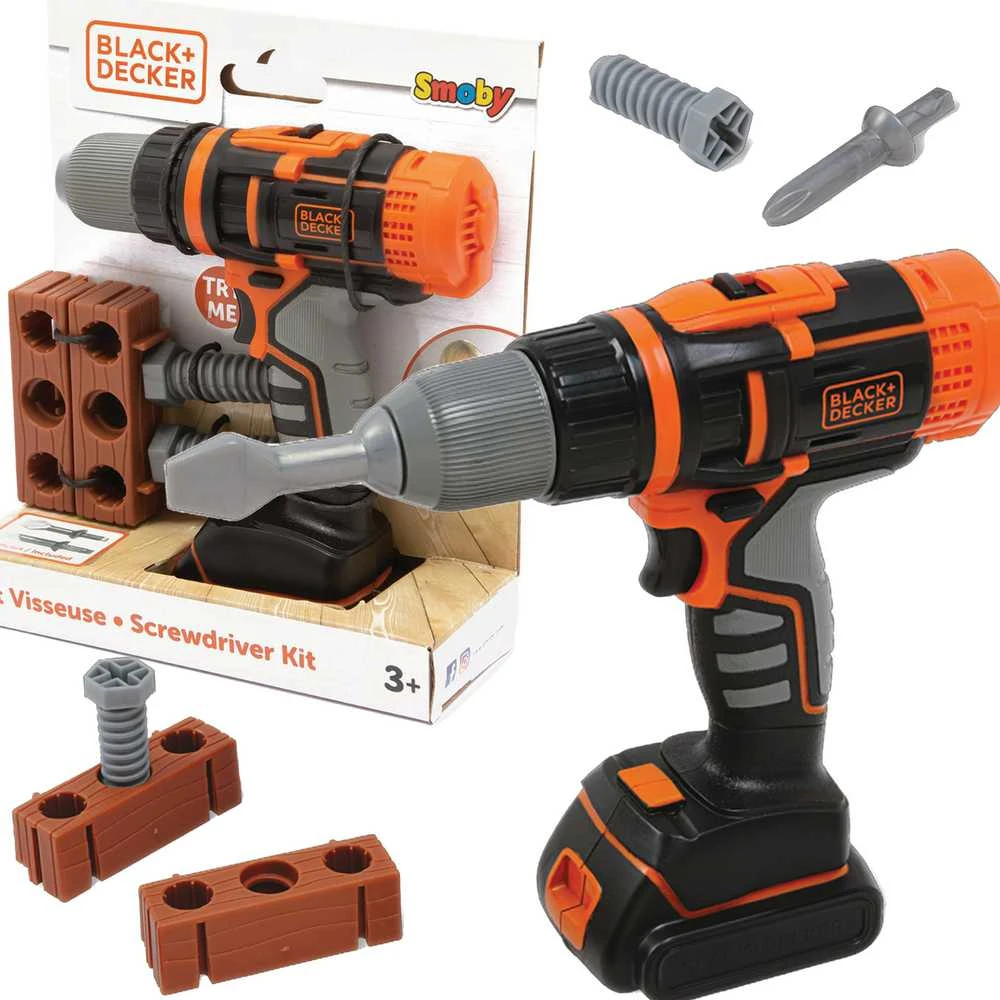 Black & Decker Juodas & Decker „Smoby Juodas & Decker Electronic Driller-CRUSTR“ su plyta