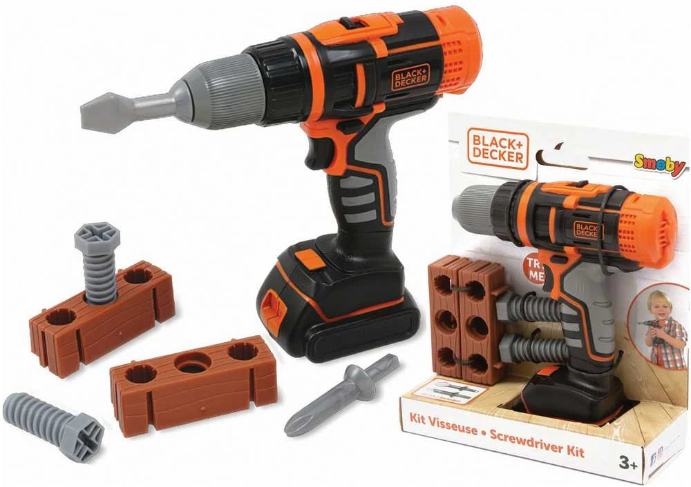 Black & Decker Juodas & Decker „Smoby Juodas & Decker Electronic Driller-CRUSTR“ su plyta