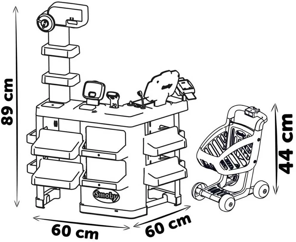 SMOBY Supermarketas su Elektronine Kasa ir Skaneriu