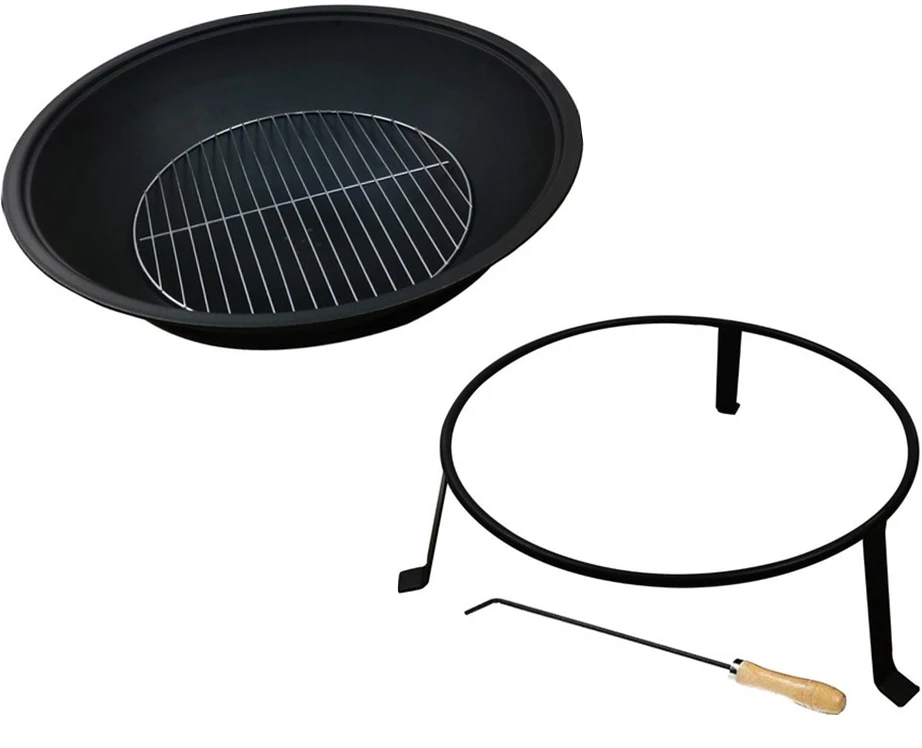 Lauko židinys su stovu ir grotelėmis, 55 cm