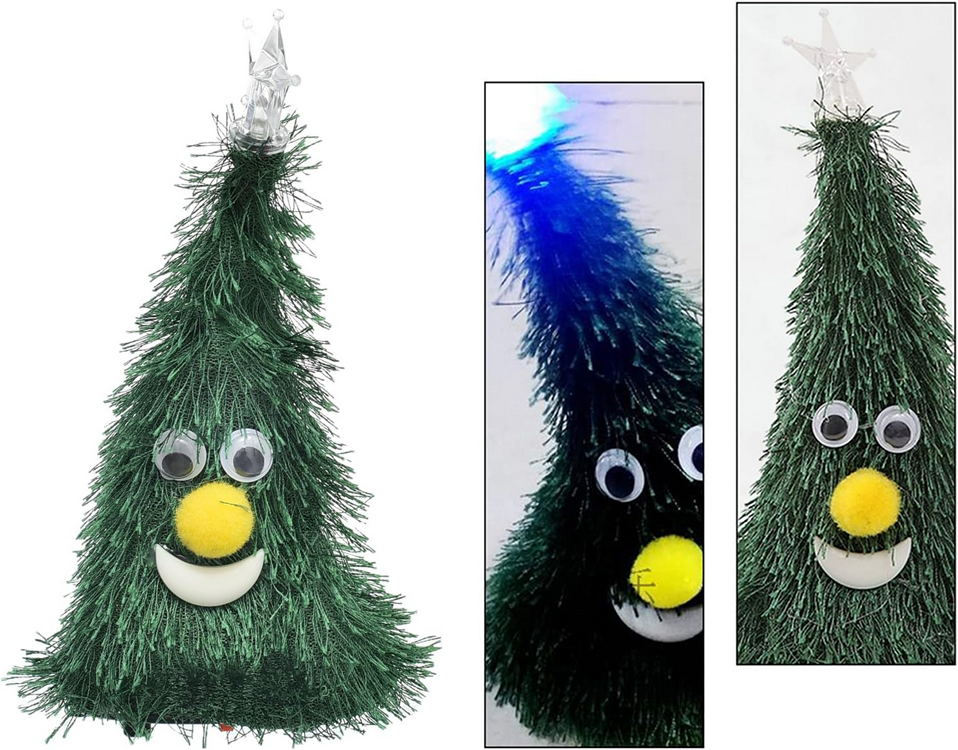 Šokanti kalėdinė eglutė su šviesa ir muzika, 17 cm