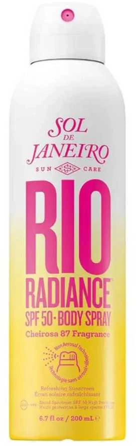 Sol De Janeiro Rio Radiance Body Purškiklis SPF 50 apsauginis kūno purškiklis nuo saulės, 200 ml
