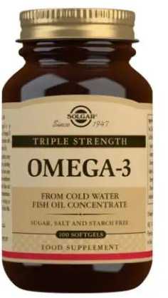 Omega-3, žuvų taukai SOLGAR Triple Strength Omega-3 Softgels , 100 vnt.