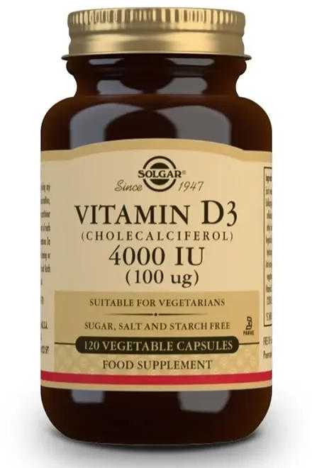 maisto papildas Solgar Vitamins D3 4000 TV (100 mcg) 120 kapsulių