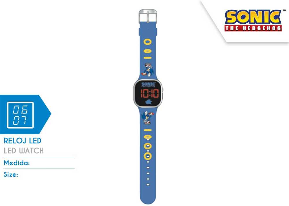 Kids Euroswan Hiszpania Sonic LED laikrodis