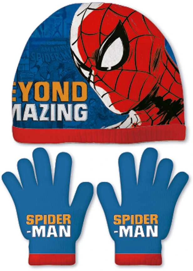 SPIDER-MAN Kepurė ir pirštinės vaikams Spiderman Great power, mėlyna