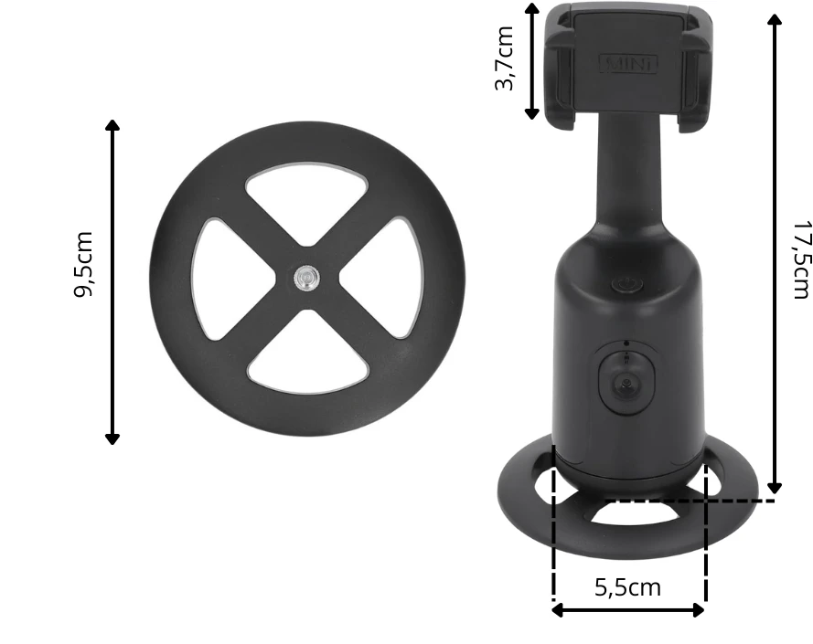 Sukiojamas telefono stovas, 360° su stabilizatoriumi, veido sekimas