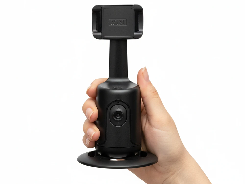 Sukiojamas telefono stovas, 360° su stabilizatoriumi, veido sekimas