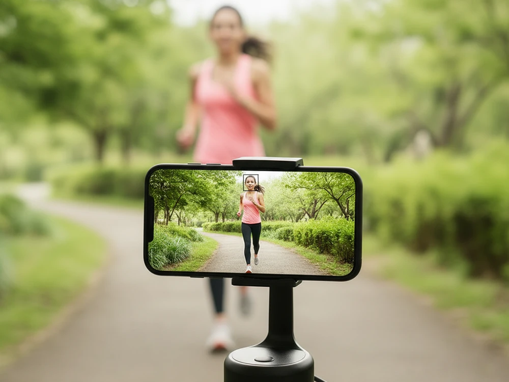 Sukiojamas telefono stovas, 360° su stabilizatoriumi, veido sekimas
