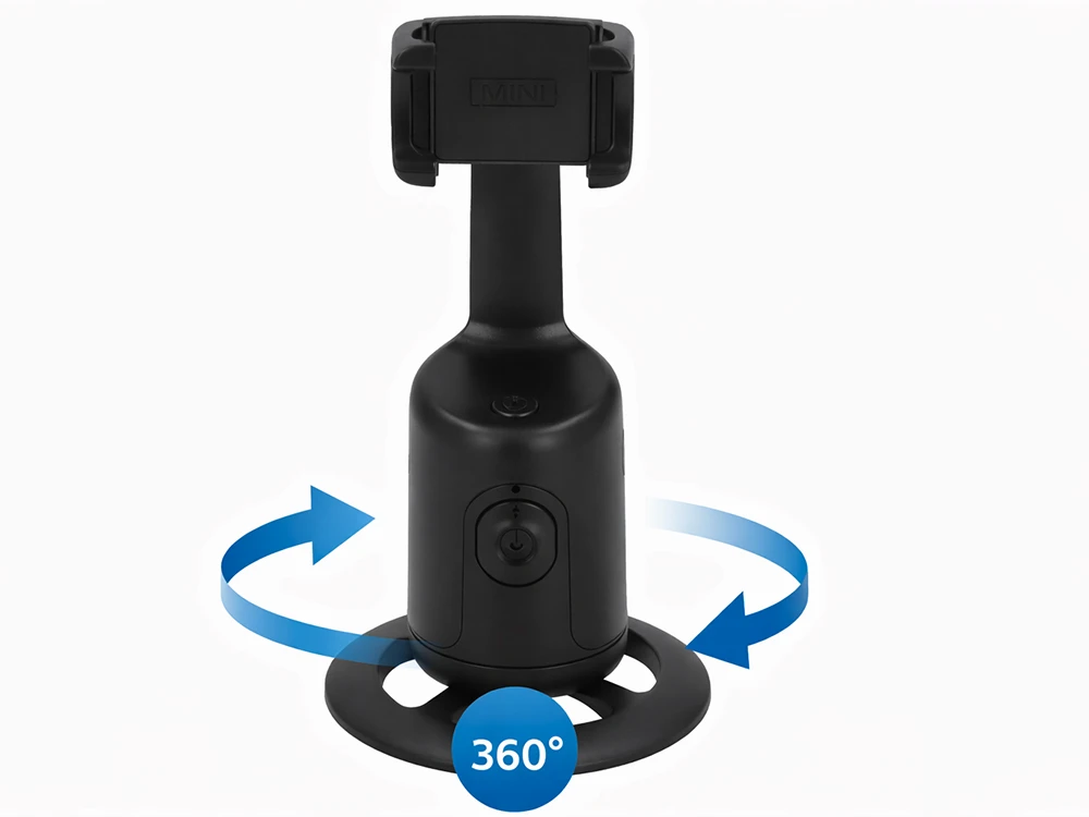 Sukiojamas telefono stovas, 360° su stabilizatoriumi, veido sekimas