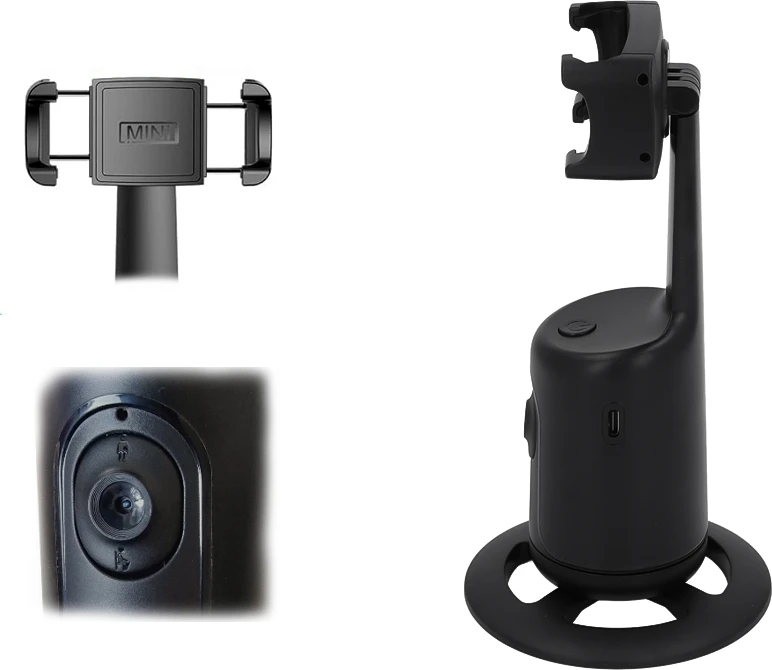 Sukiojamas telefono stovas, 360° su stabilizatoriumi, veido sekimas