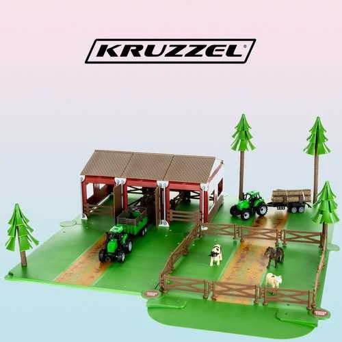 Kruzzel JIABAI Ūkis su gyvūnais + traktoriai 22404 - 102 elementai