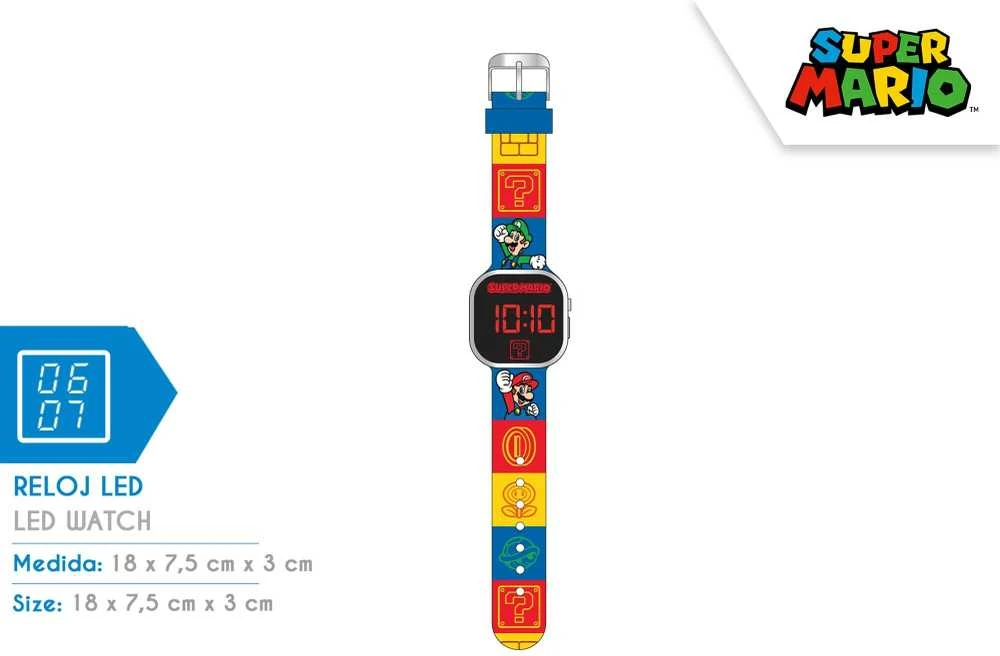 Kids Euroswan Super Mario LED laikrodis
