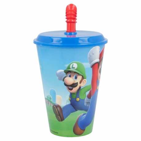 Super Mario puodelis su šiaudeliu 430 ml