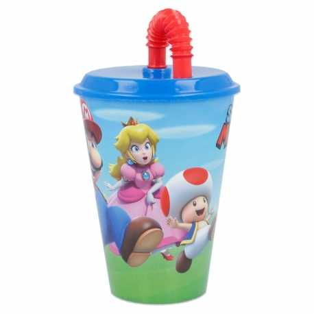 Super Mario puodelis su šiaudeliu 430 ml
