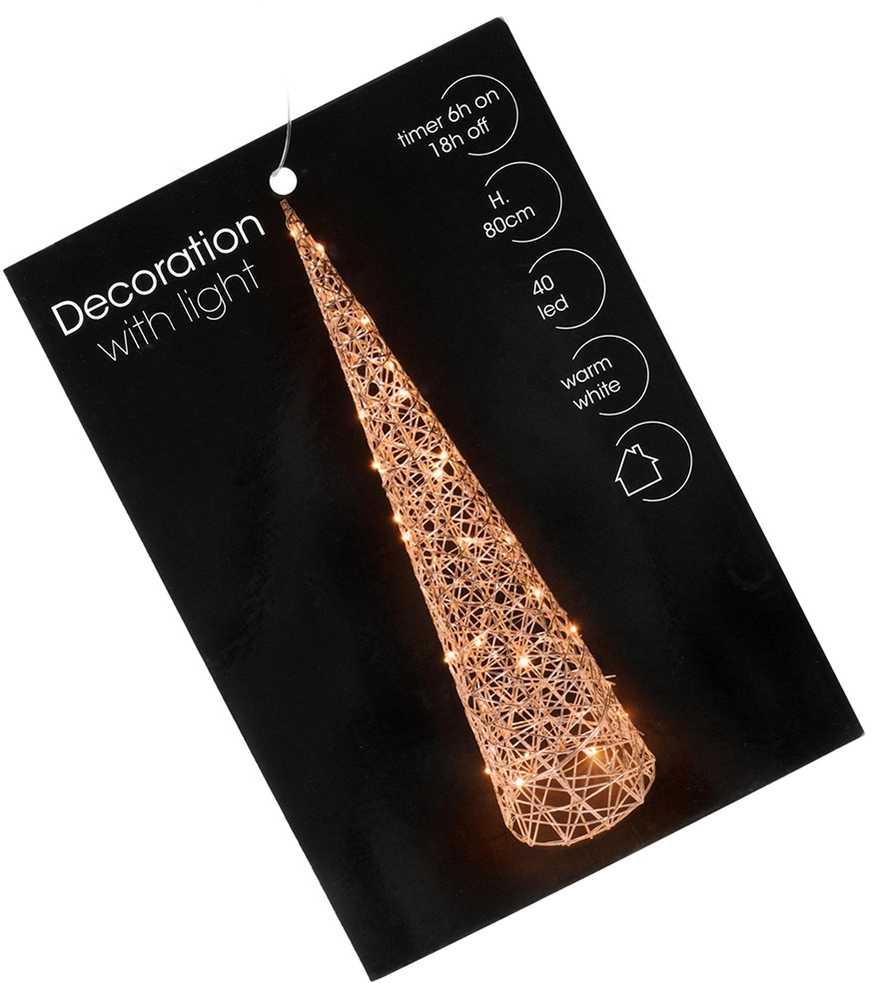 Šventinis Medis LED Apšvietimas 80 cm - Aukso Spalvos