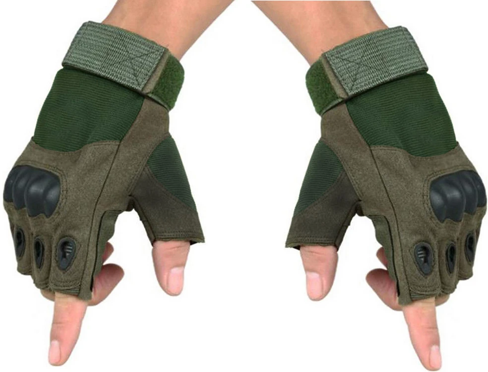 Taktinės pirštinės be pirštų XL žalia/khaki