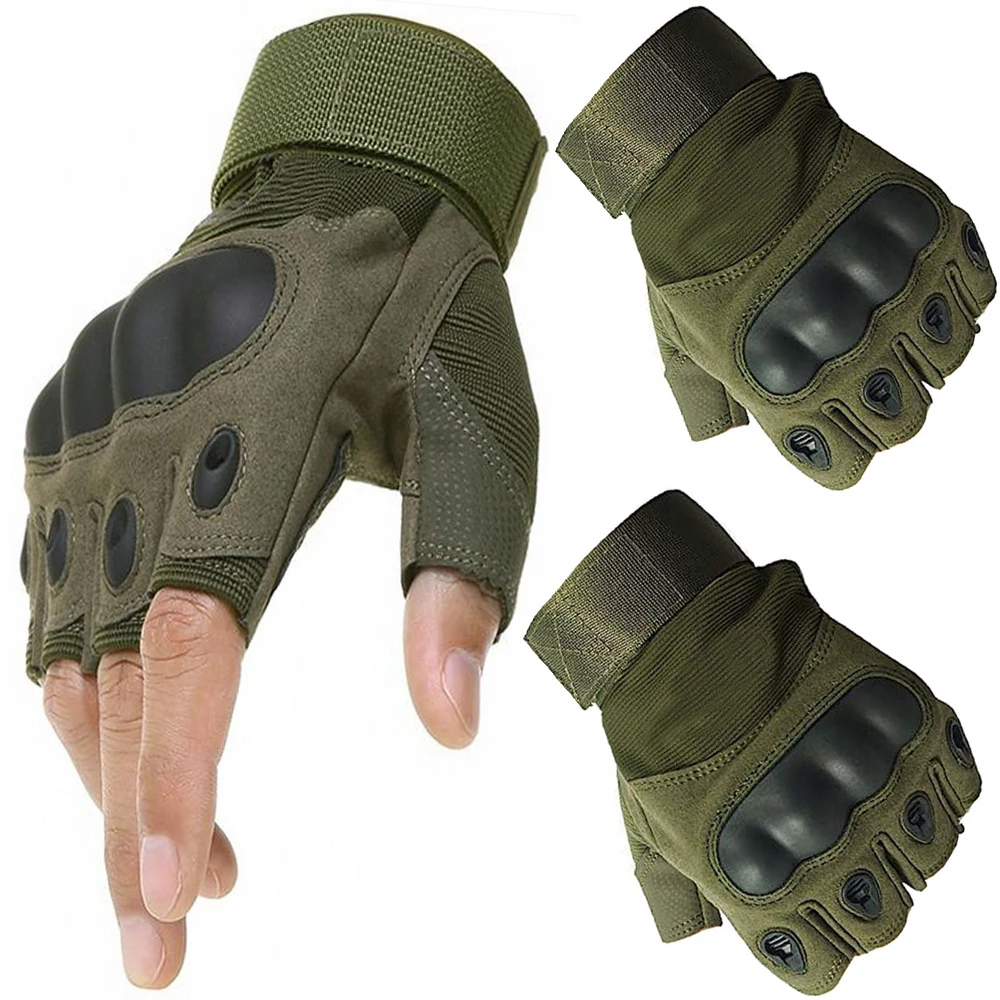 Taktinės pirštinės be pirštų XL žalia/khaki