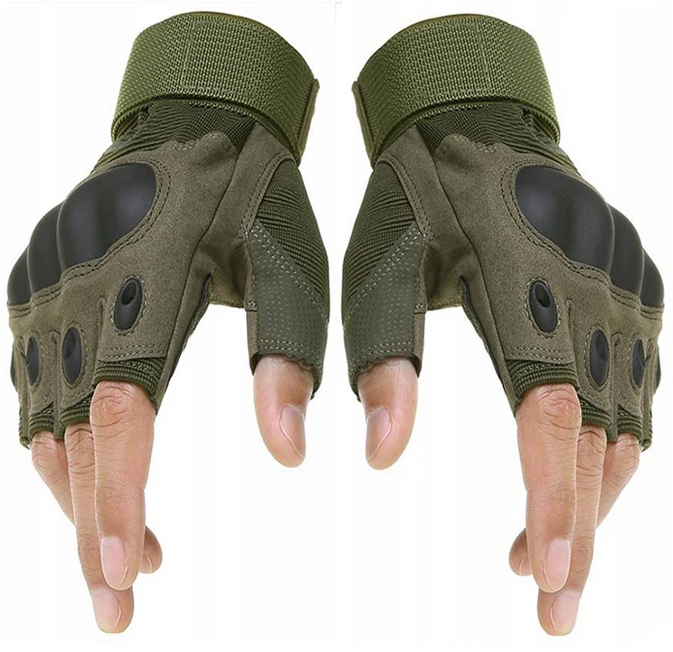 Taktinės pirštinės be pirštų XL žalia/khaki