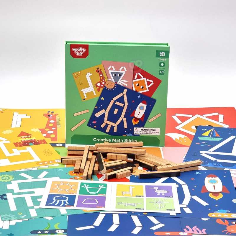 Tooky Toys Tooky Toy Medinės Magnetinės Kaladėlės Su Galvosūkiais 49 vnt.