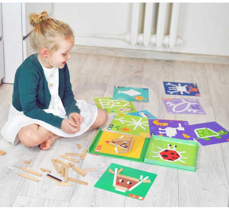 Tooky Toys Tooky Toy Medinės Magnetinės Kaladėlės Su Galvosūkiais 49 vnt.