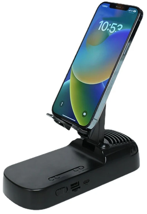 Stovas telefonui su teleskopiniu laikikliu ir Bluetooth garsiakalbiu