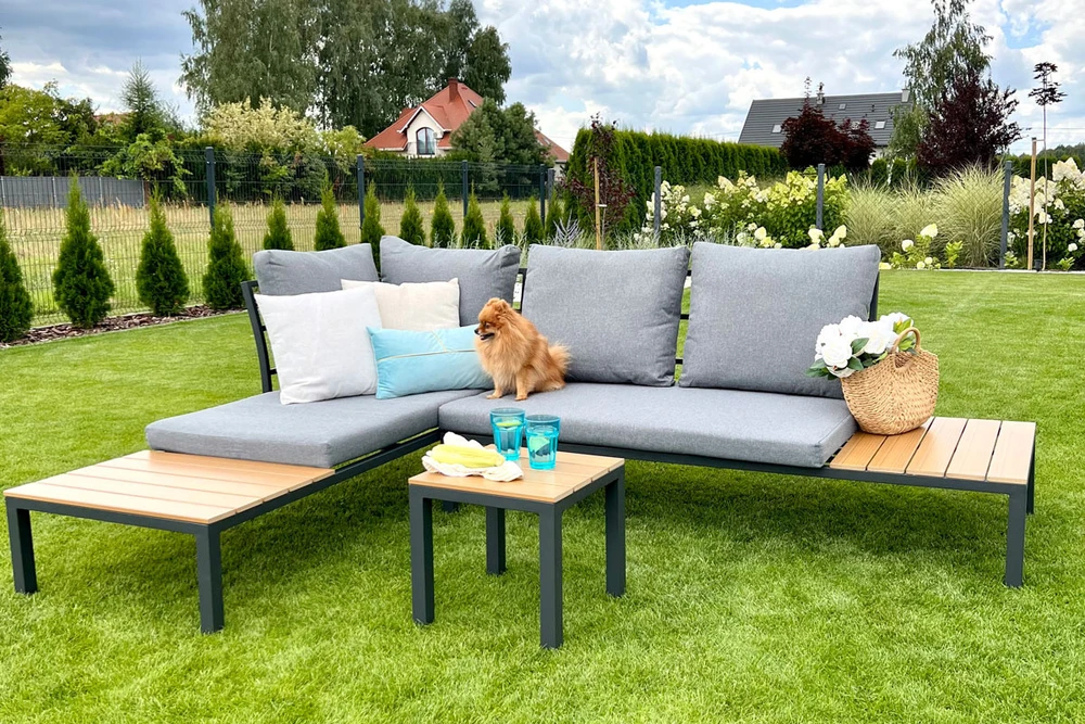 Terasos baldai LAGOS lauko kampinė sofa su moduline konstrukcija