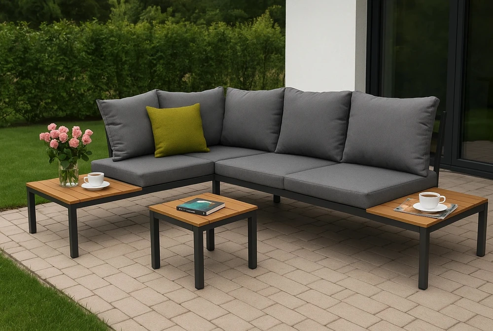 Terasos baldai LAGOS lauko kampinė sofa su moduline konstrukcija