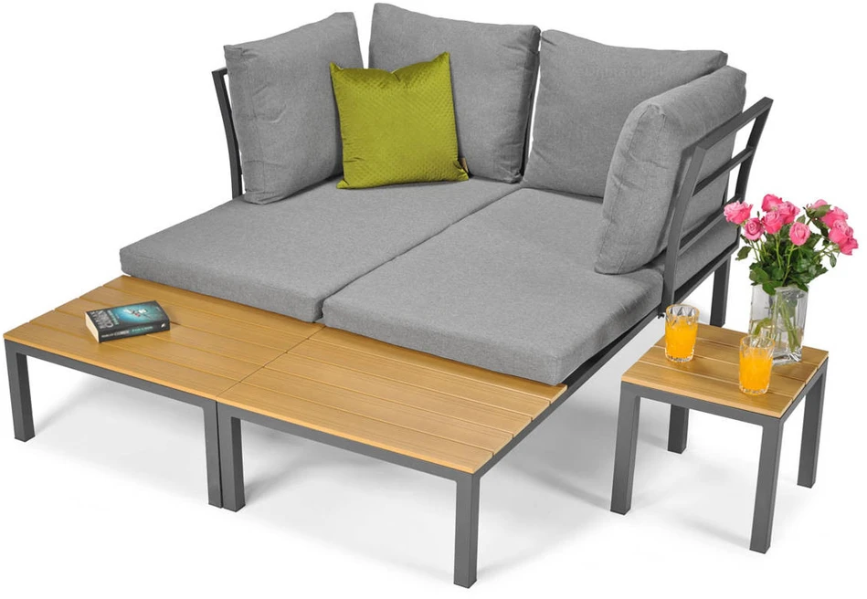 Terasos baldai LAGOS lauko kampinė sofa su moduline konstrukcija