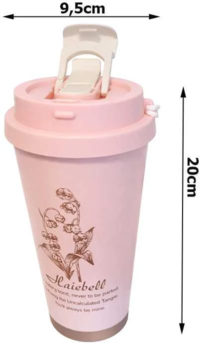 Termo puodelis su šiaudeliu 530 ml su laikikliu
