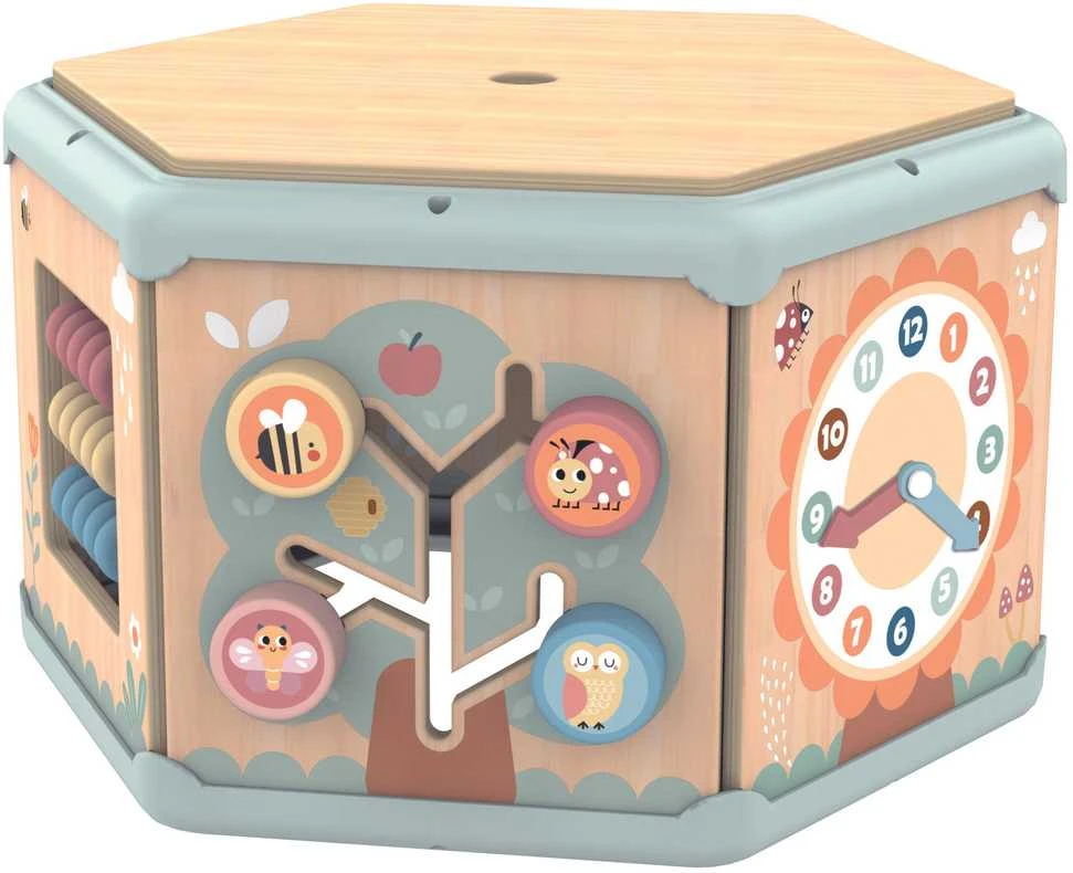 Tooky Toys TOOKY TOY Interaktyvi Montessori medinė šešiakampė atidarymo dėžutė