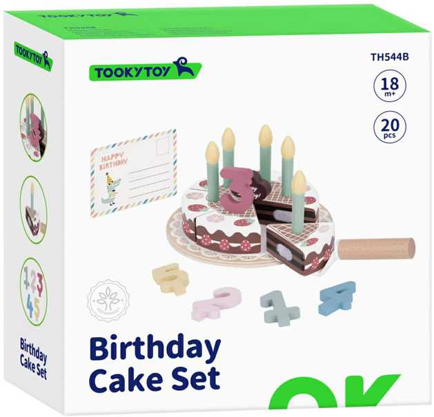 Tooky Toys TOOKY TOY Medinis gimtadienio tortas su ropių žvakėmis