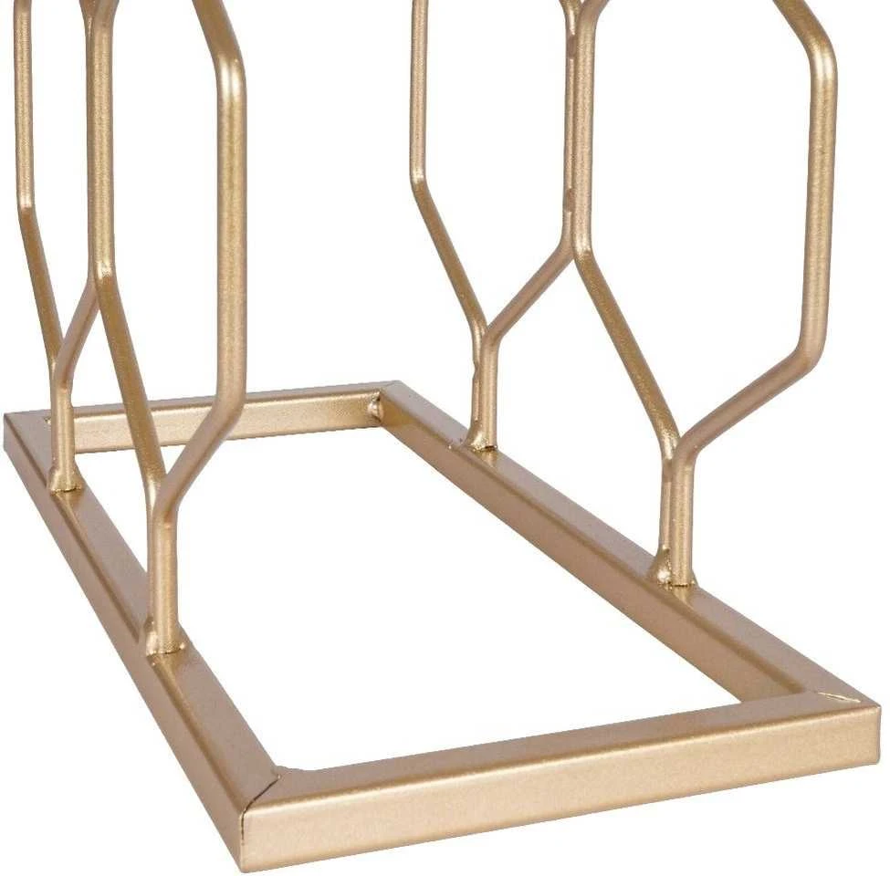 Trends4You Vyno lentyna metalinė auksinė 8 buteliams 23x48 cm