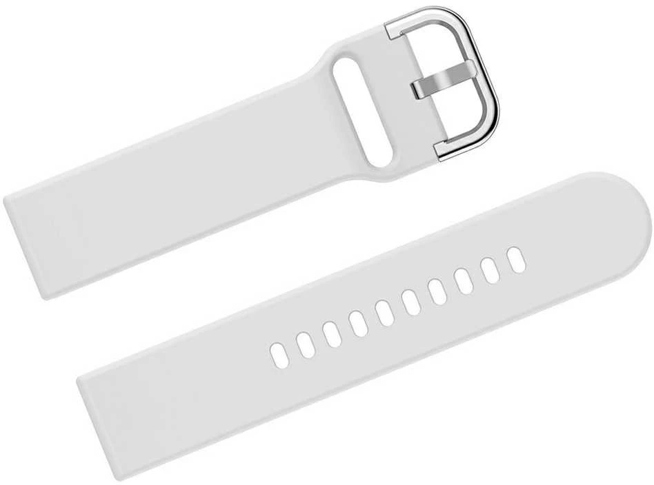 Pacific Dirželis gumowy do smartwatch 18mm - balta/sidabrinė
