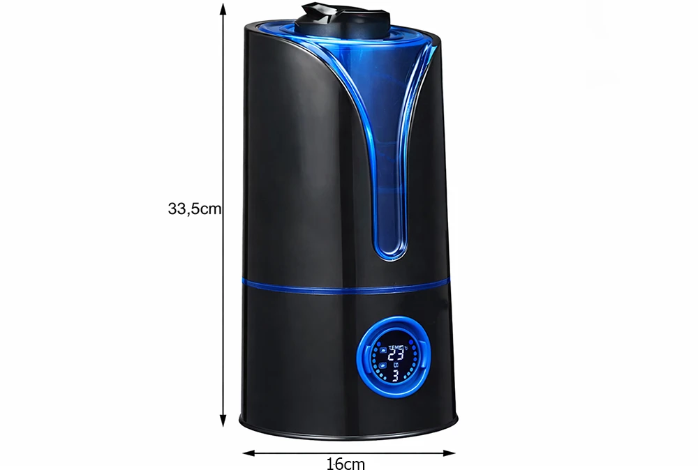 Oro drėkintuvas ultragarsinis su LED apšvietimu ir laikmačiu, 3L