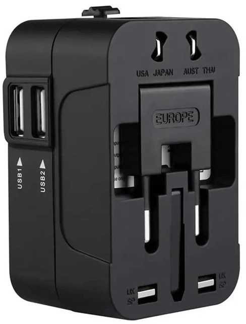 Universalus adapteris su 2 USB jungtimis