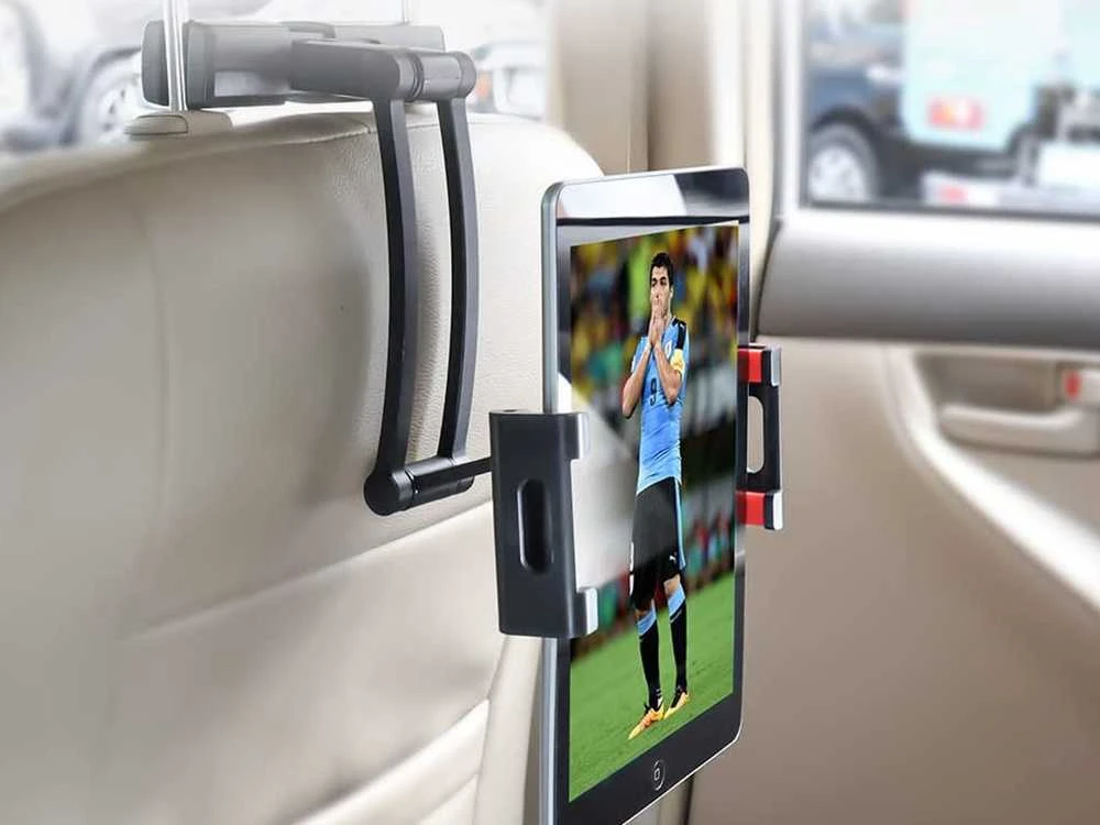 Automobilinis planšetės ir telefono laikiklis, juodas