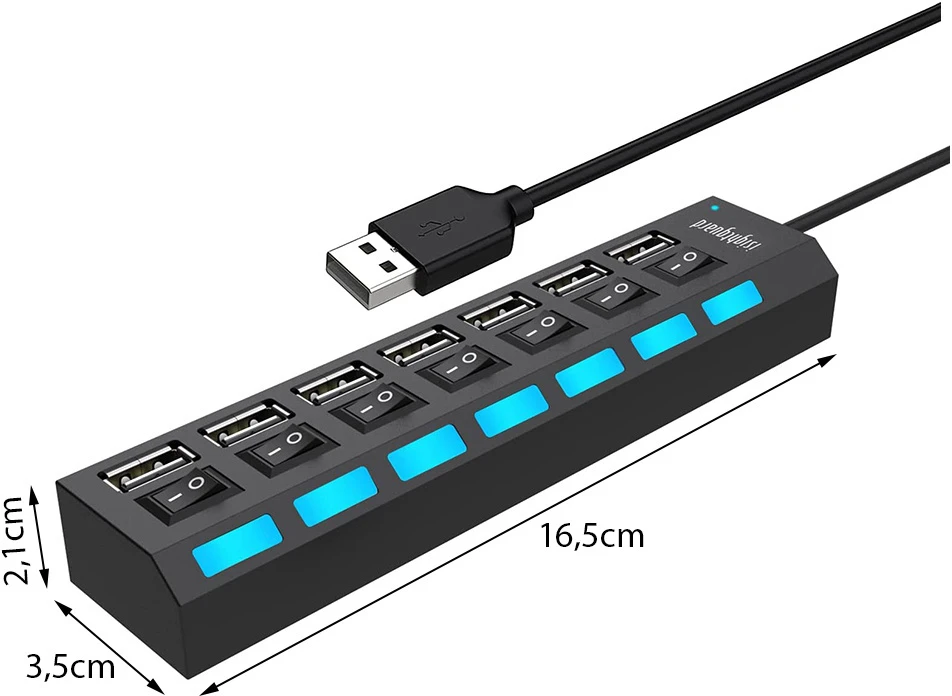 Fusion USB šakotuvas 7 portų 2.0