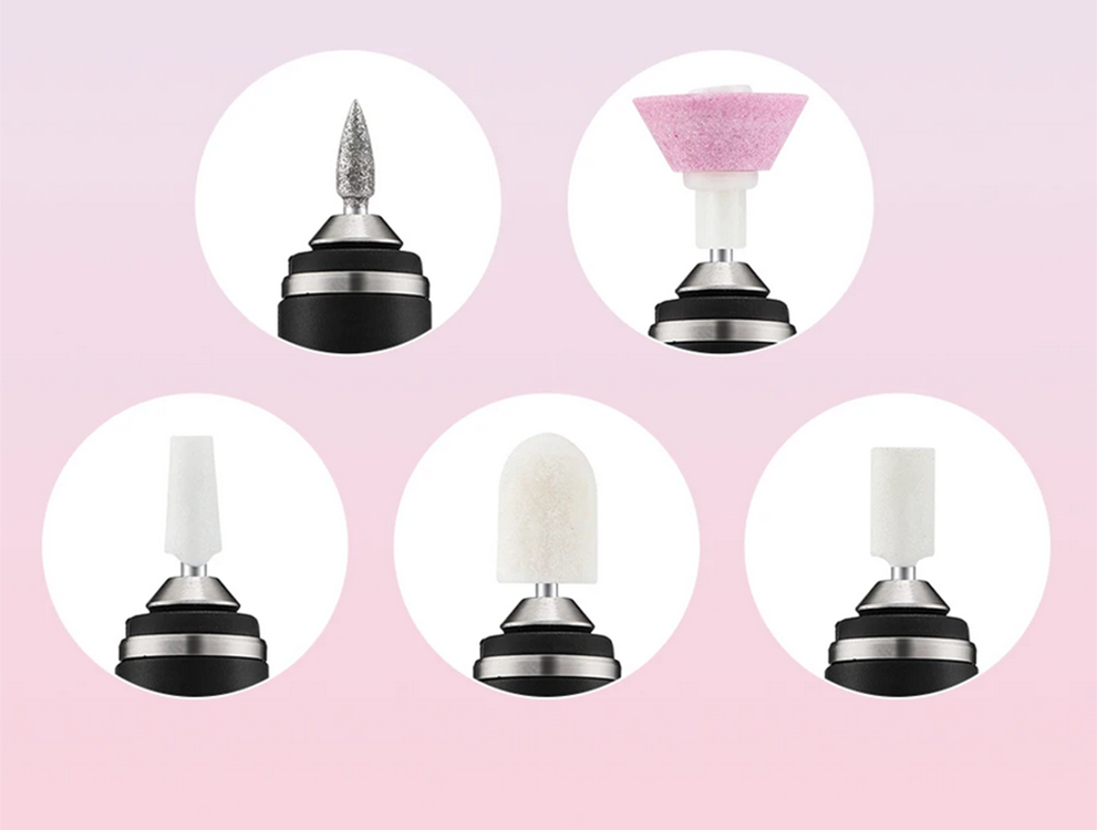 Nagų frezavimo aparatas su USB, 5 frezų rinkinys, žalias