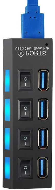 Fusion USB šakotuvas 4x USB 3.0 juodas
