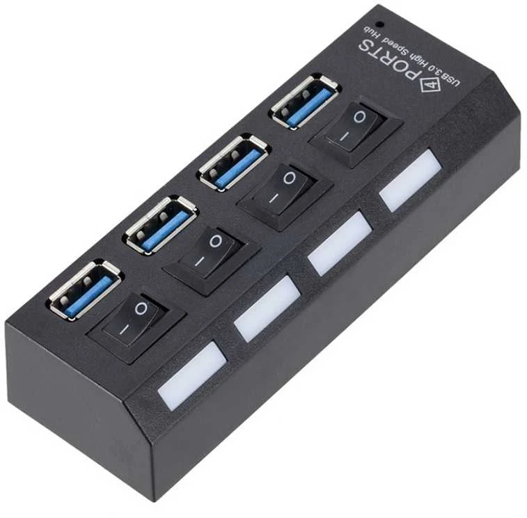 Fusion USB šakotuvas 4x USB 3.0 juodas