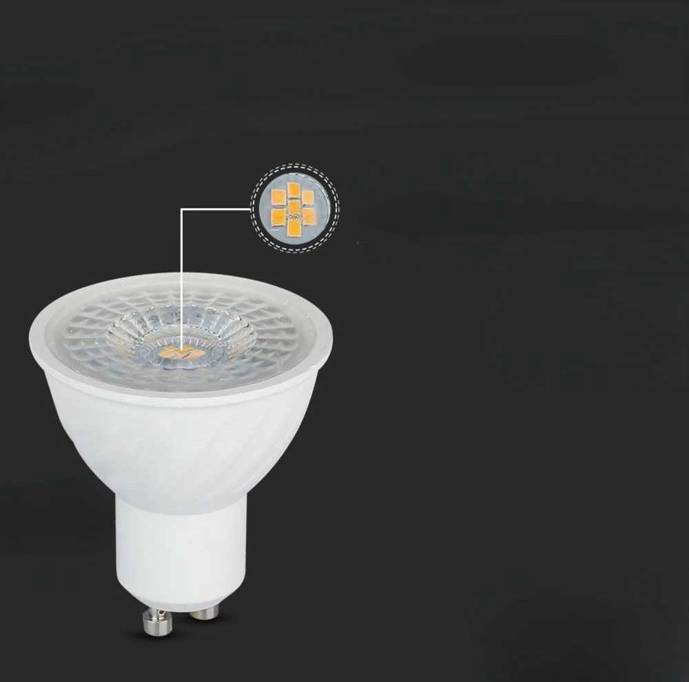 6W LED lemputė, GU10, šviesos kampas 110°, 3000K, SAMSUNG LED chip