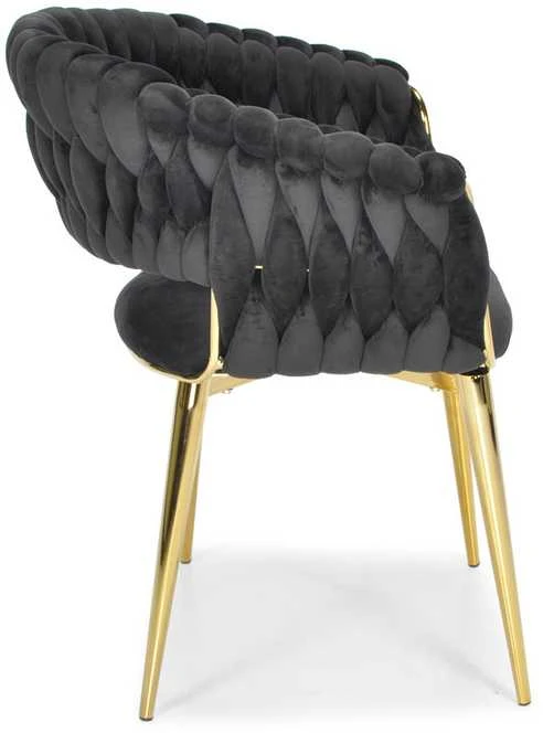 Veliūrinė prabangi Kėdė Glamour Juoda