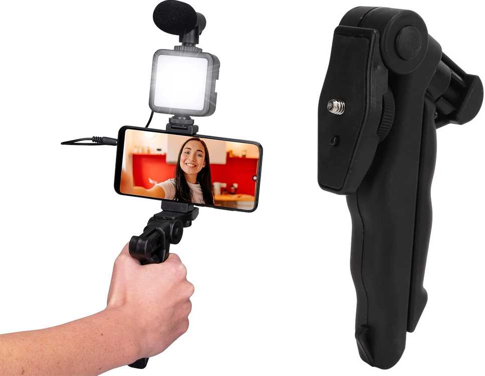 Filmavimo rinkinys su stovu ir mikrofonu AY49