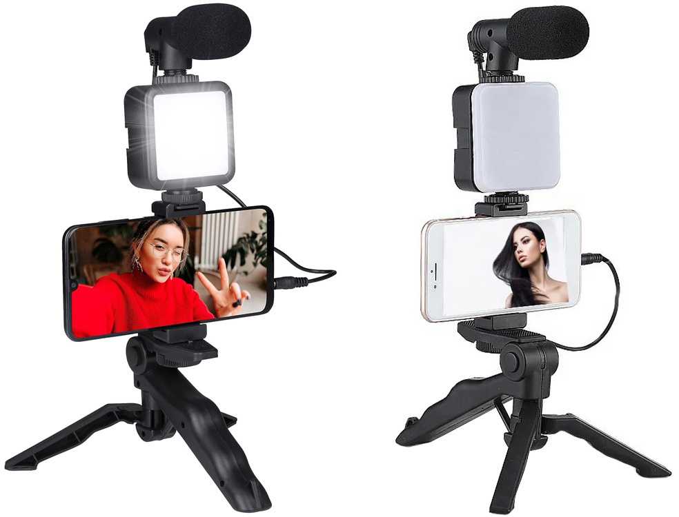 Filmavimo rinkinys su stovu ir mikrofonu AY49